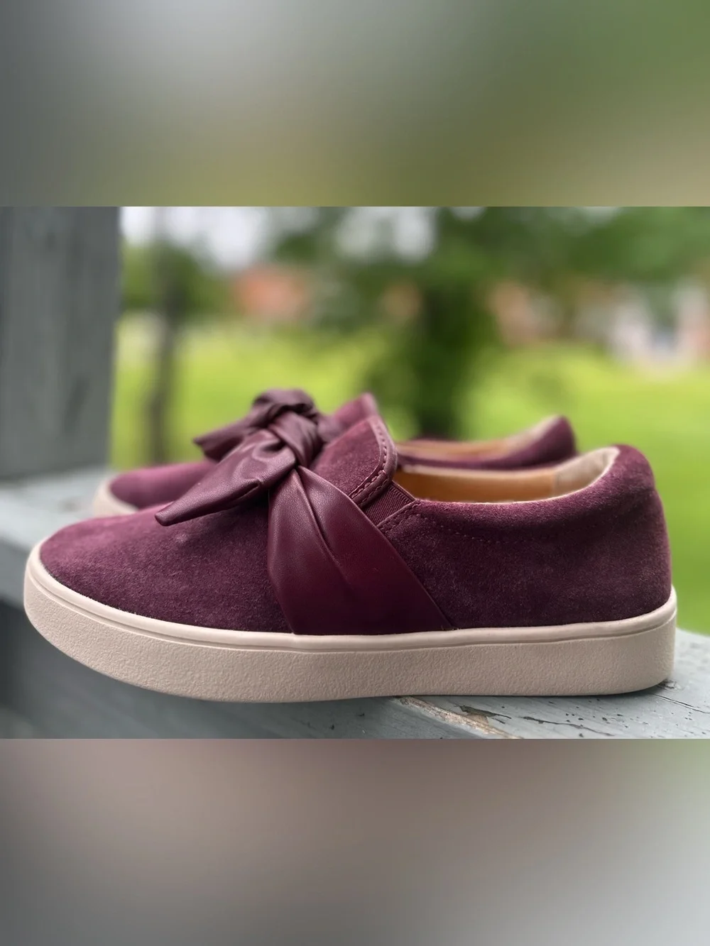 REVITALIGN 7B Orthotic Suede Slip-On Barbados Bow Shoe Wine Port Royale Flat
